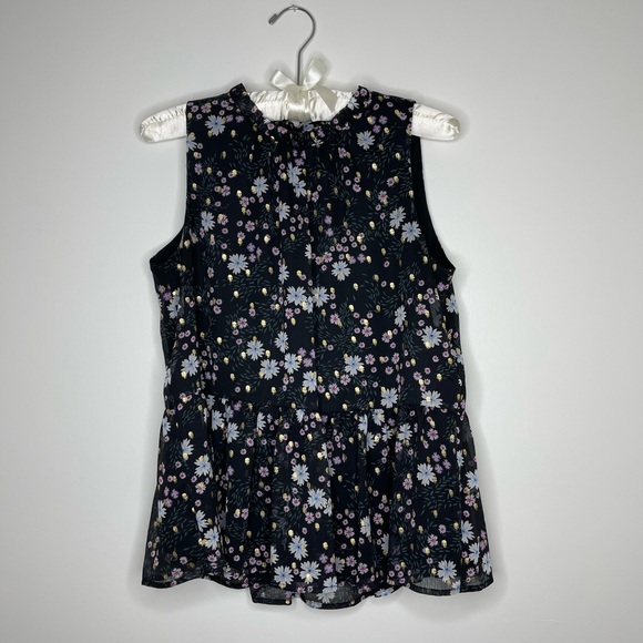 LOFT Glimmer Floral Peplum Blouse S - Picture 1 of 4